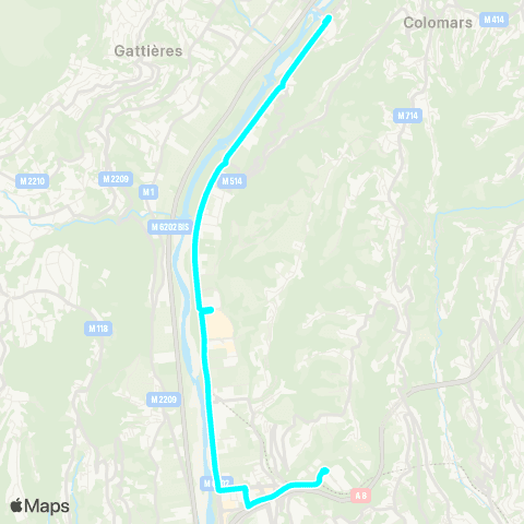 Lignes d'Azur Colomars la Manda - Crémat-le Pal map
