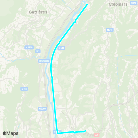 Lignes d'Azur Colomars la Manda - Crémat-le Pal map