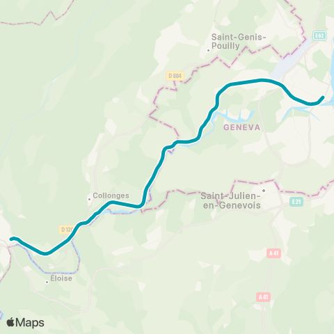 Léman Express Bellegarde - Genève map