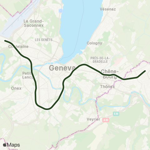Léman Express Genève-Aéroport / Vernier - Lancy-Pont-Rouge - Annemasse  map