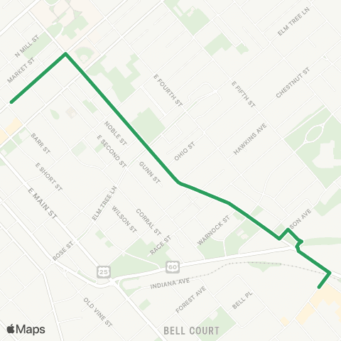 Lextran LexRide Warehouse Loop map
