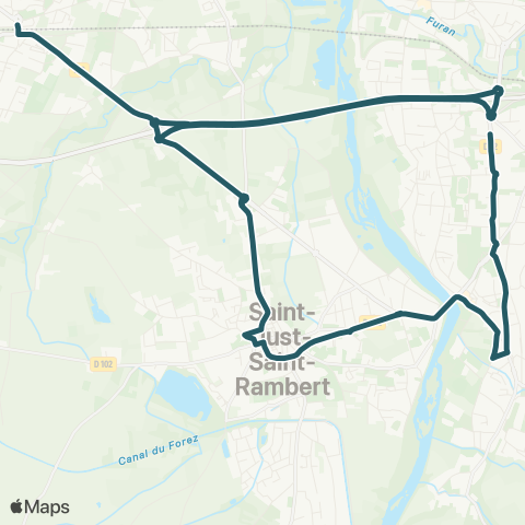 Navettes de Loire Ferez Agglo St-Just-St-Rambert - Bonson map