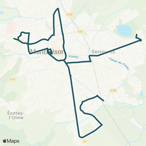 Navettes de Loire Ferez Agglo Savigneux - Montbrison map