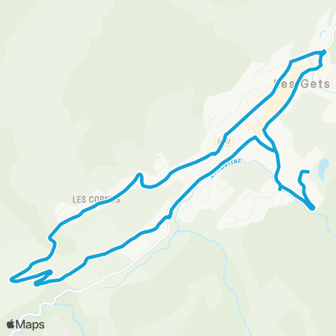 Les Gets Bus G. Centre > les Cornuts > le Lac map