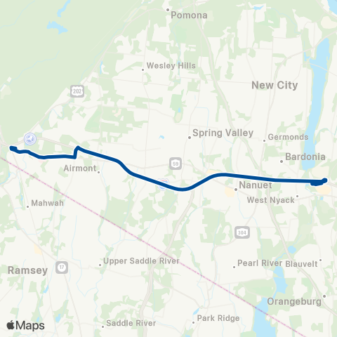 Hudson Link H01 (Suffern-Palisades Center) map