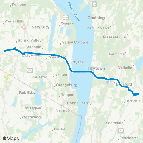 Hudson Link H03 (Monsey-White Plains) map