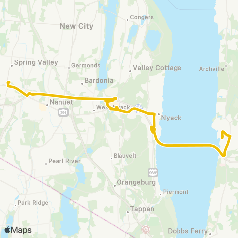 Hudson Link H07 (Palisades Center-Tarrytown) map