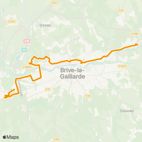 Libéo PEM Brive Laroche - Parc du Moulin map