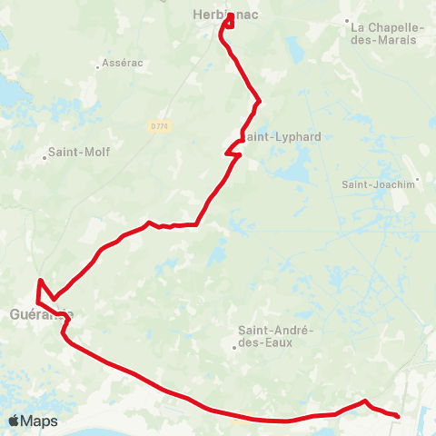 Lila Presqu'île Herbignac / St-Lyphard / Guérande / St-Nazaire map