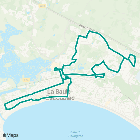 Lila Presqu'île Navette interne à la Baule Est map