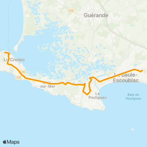 Lila Presqu'île - Scolaires La Baule-Escoublac - Cité Scolaire Grand Air / Pornichet - Collège Sacré Cœur map