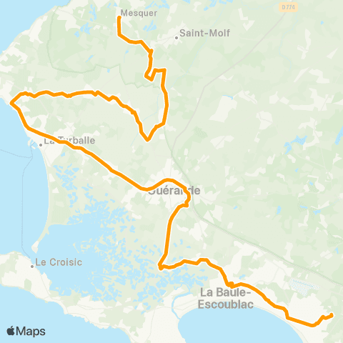 Lila Presqu'île - Scolaires La Baule-Escoublac - Cité Scolaire Grand Air / La Baule-Escoublac - Collège E. Tabarly map