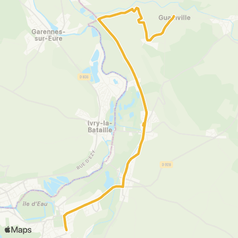 Linéad Guanville Mairie <> Mozart map