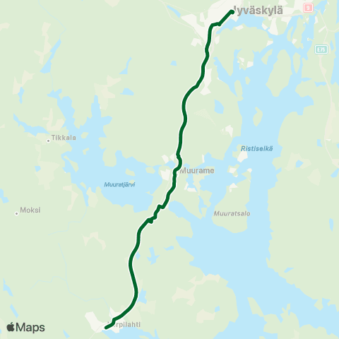 Linkki Korpilahti-Jyväskylä map