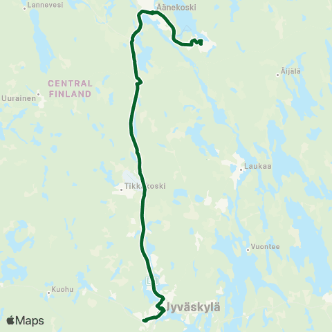 Linkki Äänekoski-Jyväskylä map