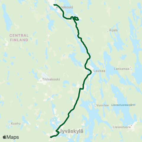 Linkki Äänekoski-Laukaa-Jyväskylä map