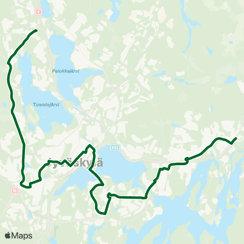 Linkki Vaajakoski-Savulahti map