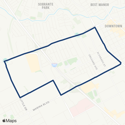 San Leandro Links North Loop map