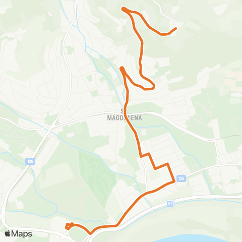 Linz AG Linien Linz Urnenhain Urfahr - Linz Aichinger map