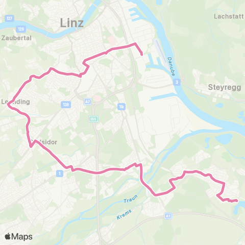 Linz AG Linien Linz Fernheizkraftwerk - Linz Pichlinger See map