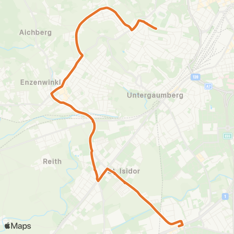 Linz AG Linien Linz Stadion - Linz Neue Heimat map