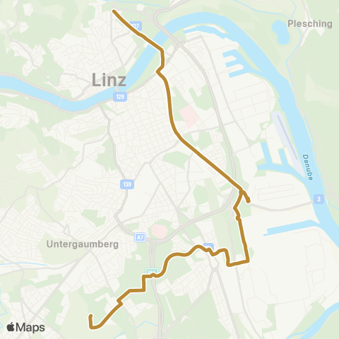Linz AG Linien Linz Karlhof - Linz Oed map