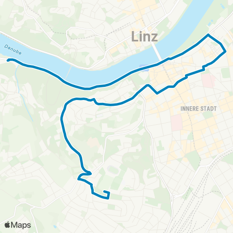 Linz AG Linien Linz St. Margarethen - Linz Stadion map