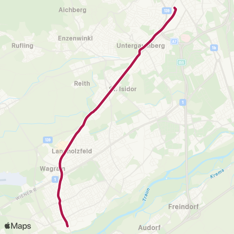 Linz AG Linien Linz Hauptbahnhof - Traun Schloss Traun map
