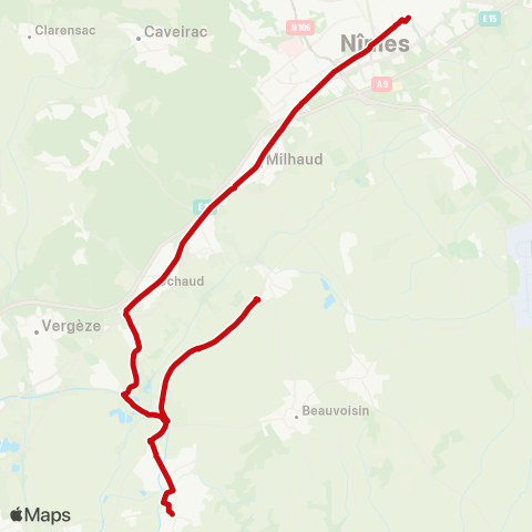 liO Le Cailar - Nîmes map