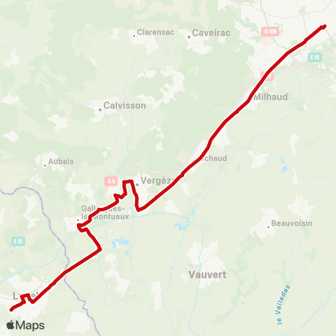 liO Lunel - Nîmes map