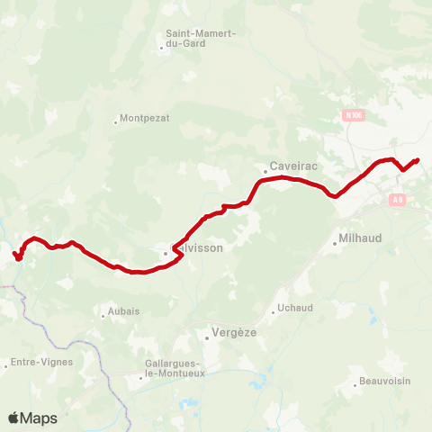 liO Sommieres - Nîmes map