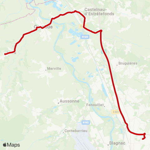 liO Larra - Grenade - Eurocentre - Toulouse Borderouge (M) map