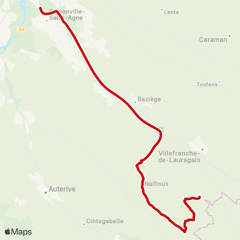 liO Nailloux - Ramonville - Toulouse UPS (M) map