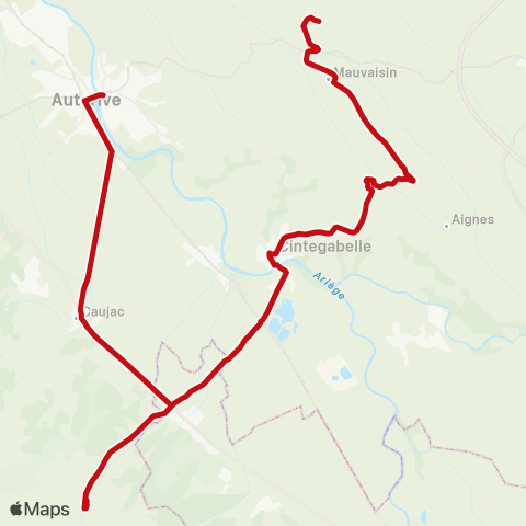 liO Daujas - Gaillac-Toulza - Auterive map