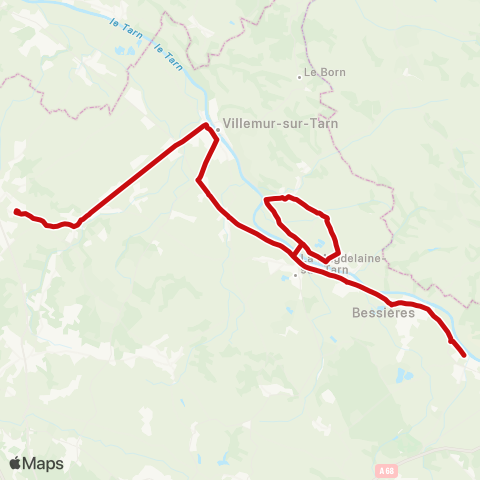liO Buzet - Villemur - Fronton Lycée map