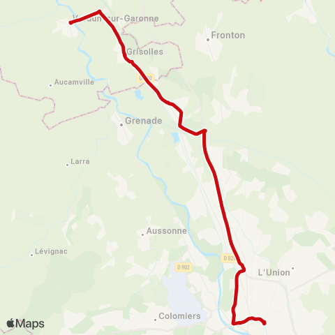 liO Verdun - Grisolles - St-Jory - Toulouse map