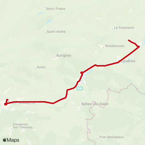 liO Mauran - Cazeres - Saint-Gaudens map