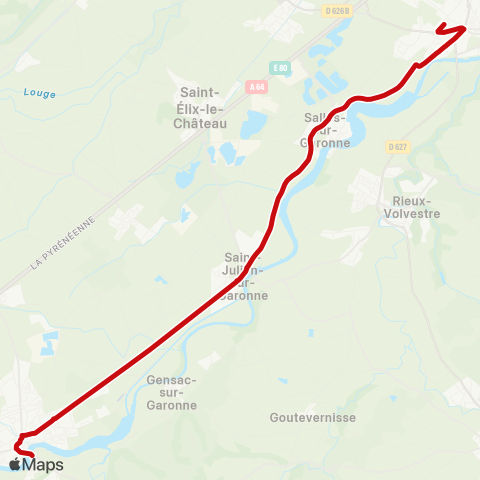 liO Cazeres - Saint-Julien - Carbonne SNCF map