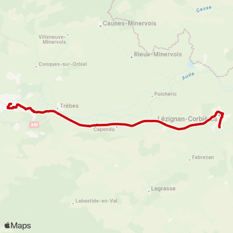 liO Carcassonne - Lézignan map