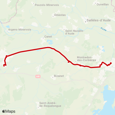 liO Narbonne - Lézignan-Corbieres map