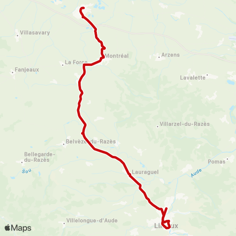 liO Limoux - Montreal - Bram map