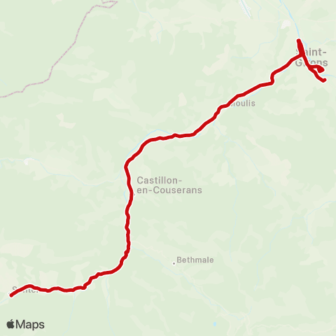 liO Sentein - Saint Girons map