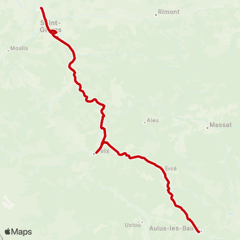 liO Aulus - Massat - St Girons - St Lizier map