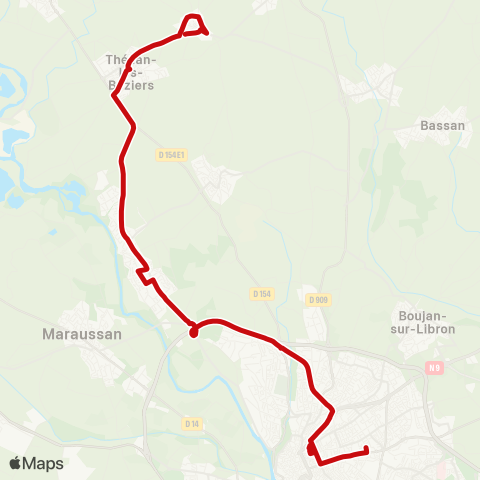 liO Béziers-Lignan-Thézan-Pailhès map