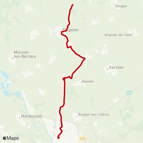 liO Béziers-Lieuran-Espon-Puisa-Magalas-Fouz map