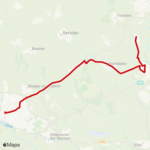 liO Béziers-Montblanc-St Thibéry map