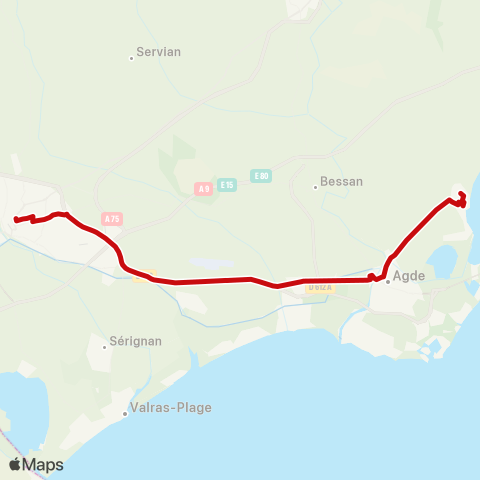 liO Béziers-Vias-Agde-Marseillan map