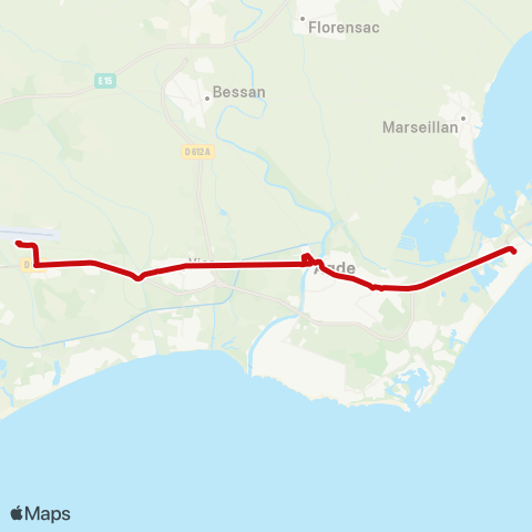 liO Navette Aéroport Béziers-Cap d'Agde map