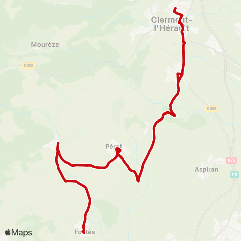 liO Clermont l'Hérault - Fontès map