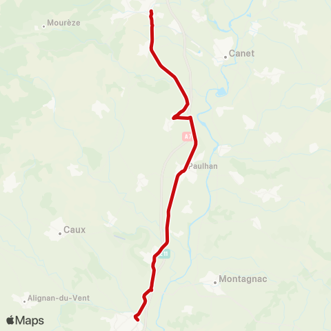 liO Lodève - Clermont l'Hérault - Pézenas map